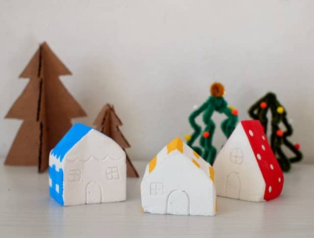 7 FUN PLASTER OF PARIS ACTIVITIES FOR KIDS   DIY Mini Plaster Of Paris Christmas Village 4.JPG